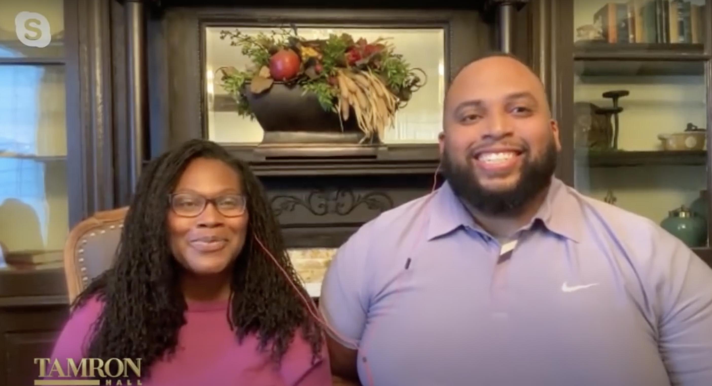 Tay y su esposo durante una entrevista en "The Tamron Hall Show" el 11 de febrero de 2021 | Fuente: YouTube/TamronHallShow