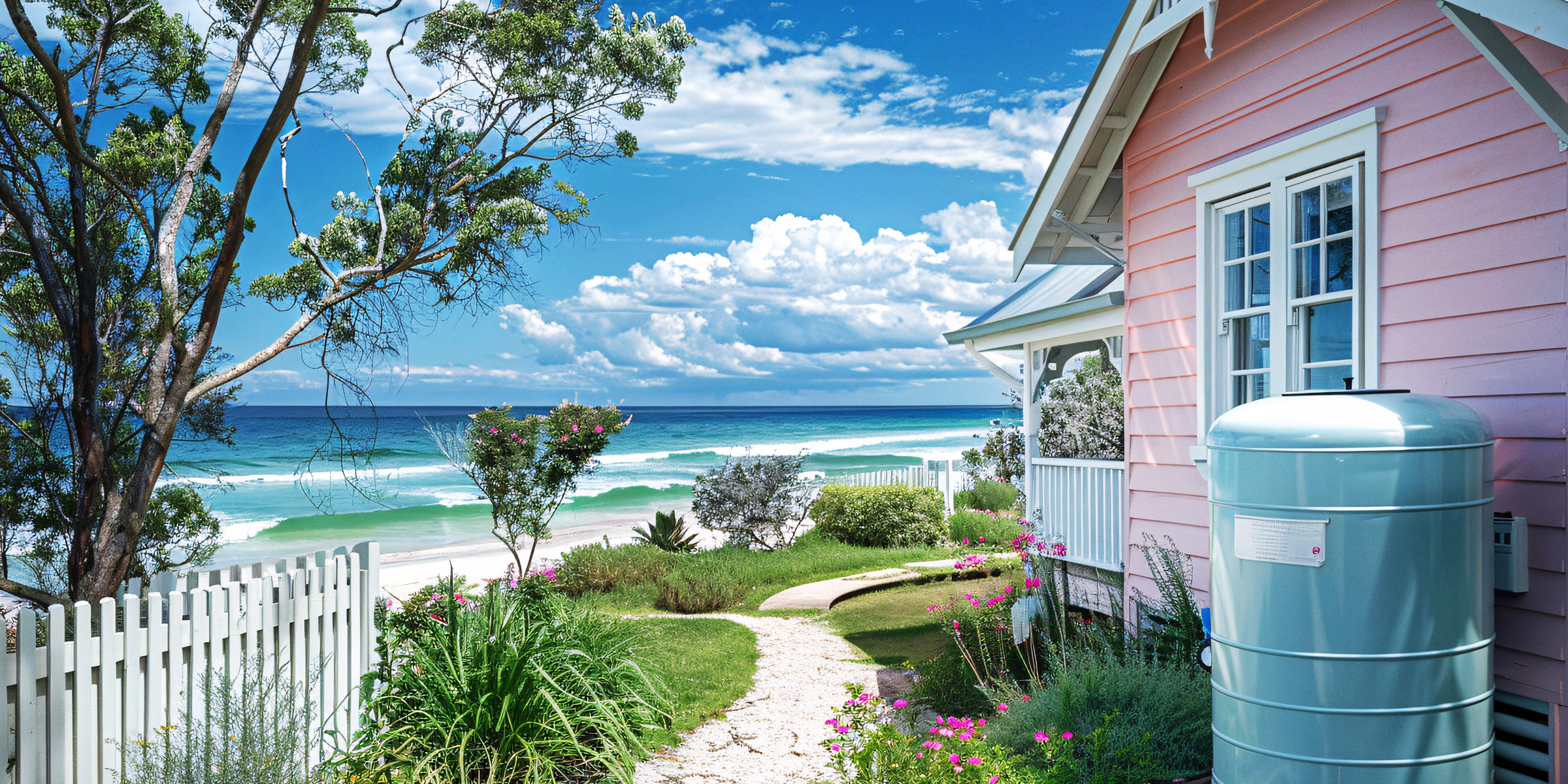 El exterior de una casa de playa | Fuente: Freepik
