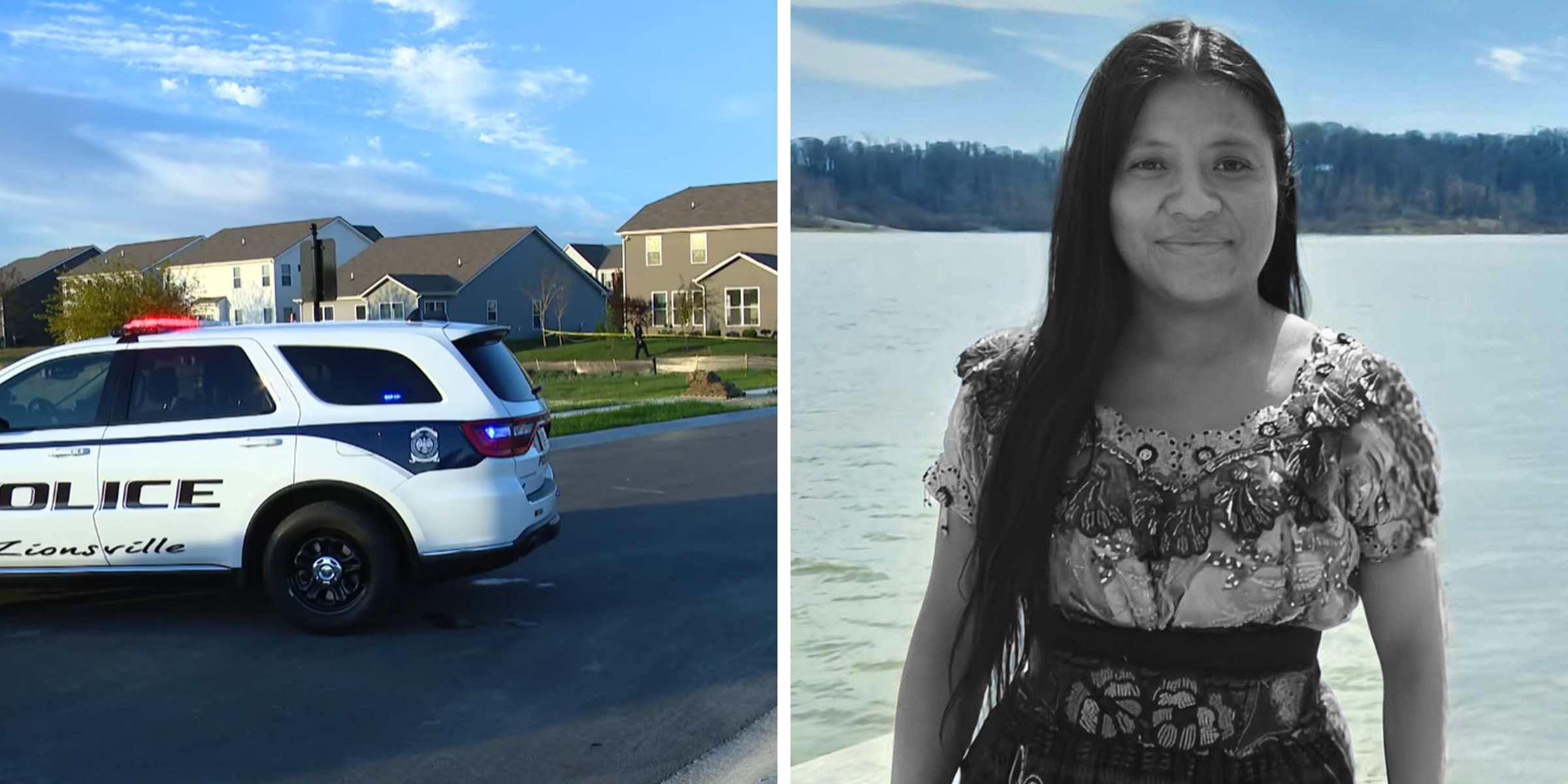 Una patrulla de policía en el vecindario de en Whitestown, Indiana, Estados Unidos | Maria Florinda Rios Pérez | Fuente: youtube.com/@WTHR13News | facebook.com/sobynews
