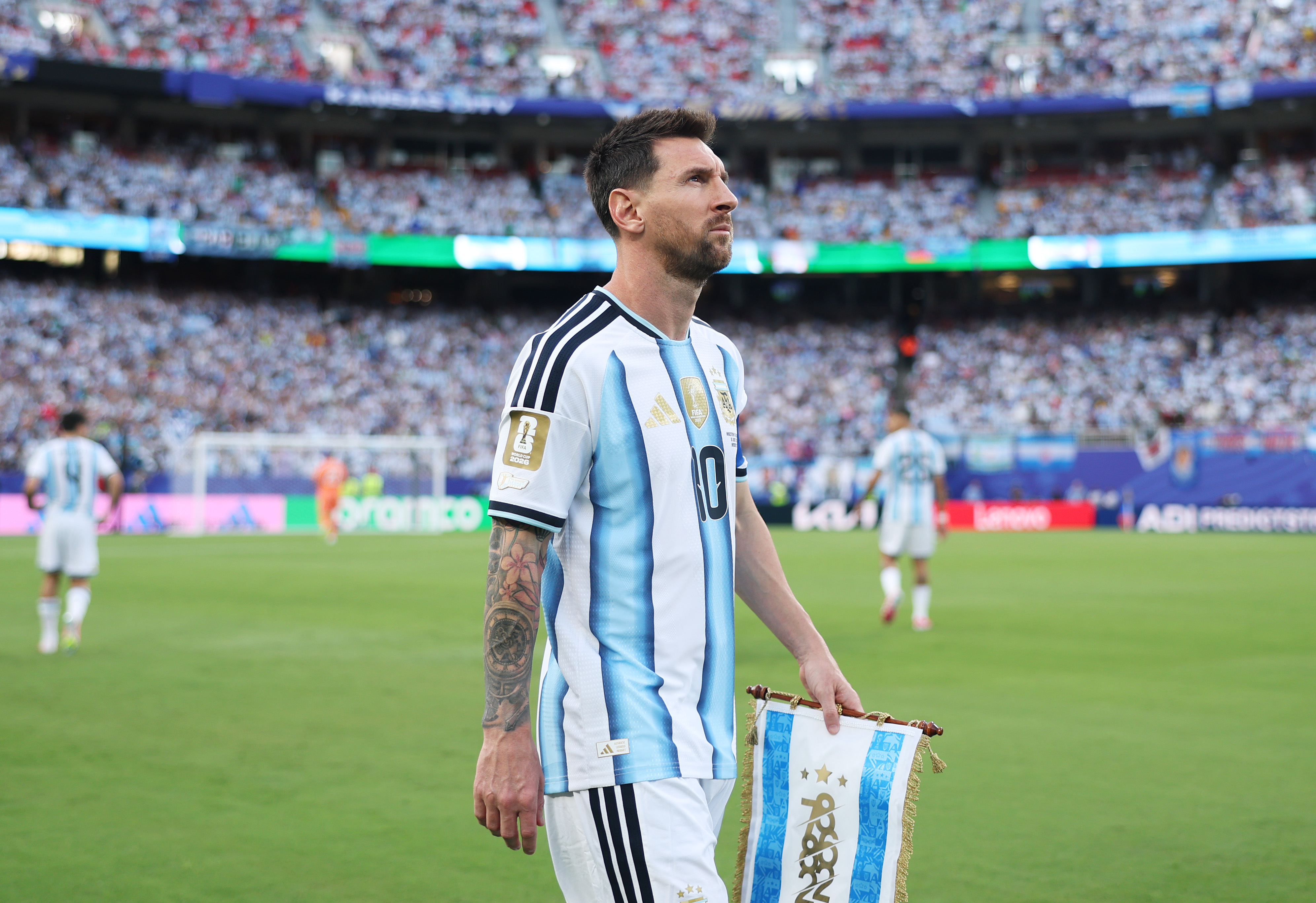 Lionel Messi, número 10 de Argentina, antes del partido del Grupo J de la Copa Mundial de la FIFA 2026 entre Argentina y Argelia en el Estadio de Kansas City el 16 de junio de 2026 en Kansas City, Missouri. | Fuente: Getty Images