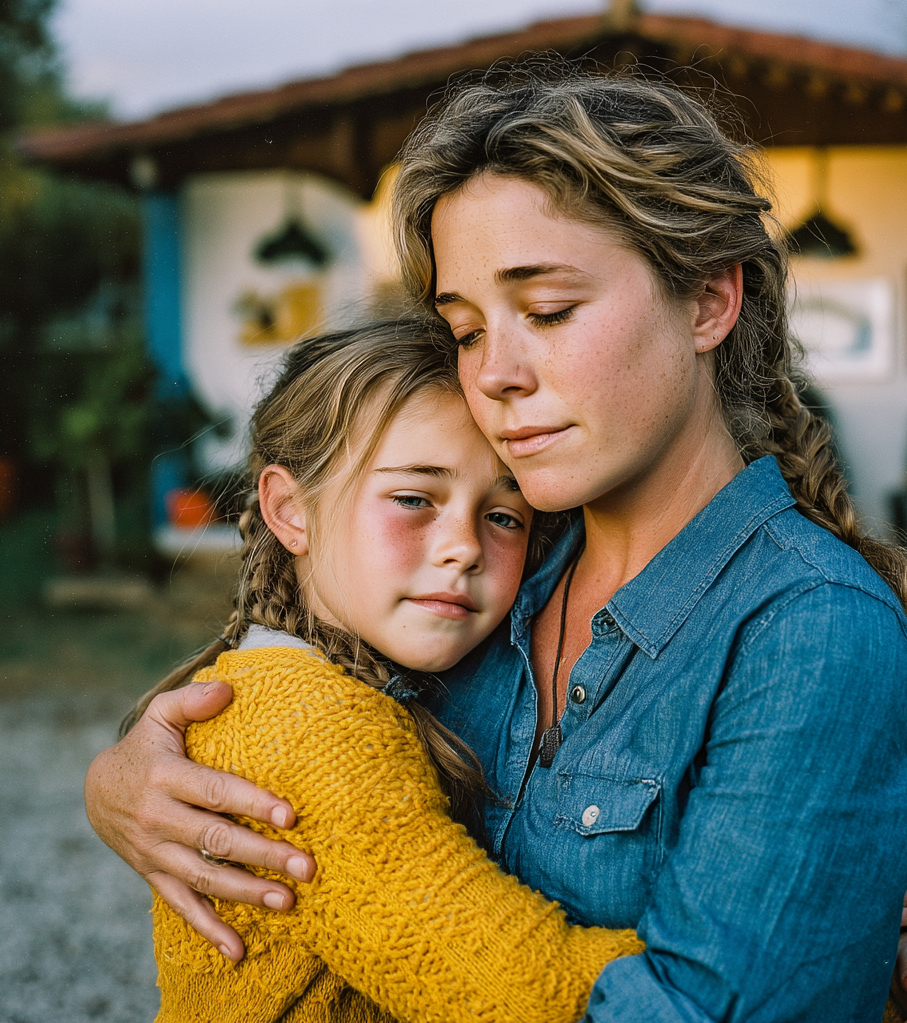 Una madre consolando a su hijo | Fuente: Midjourney