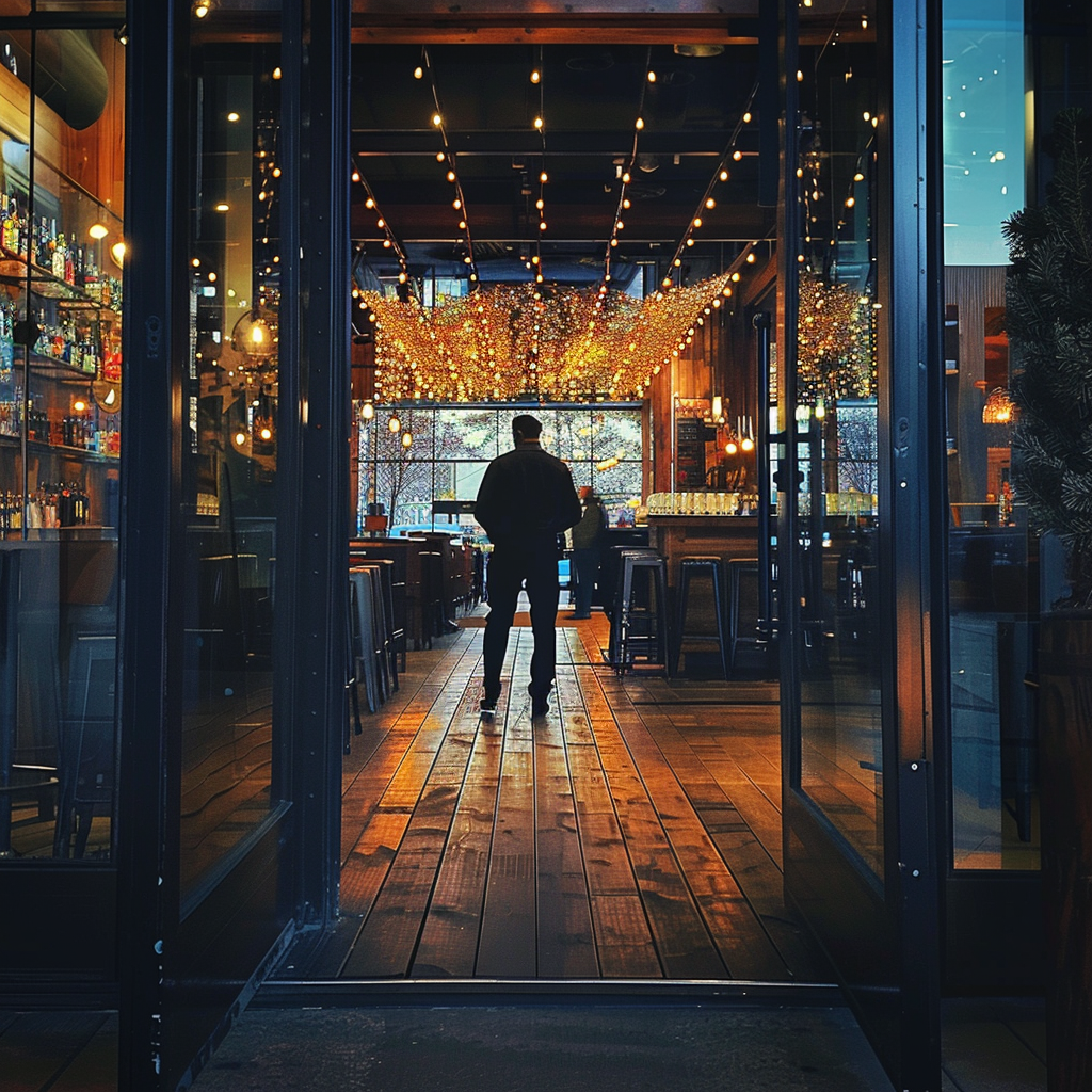 Un hombre en un restaurante | Fuente: Midjourney