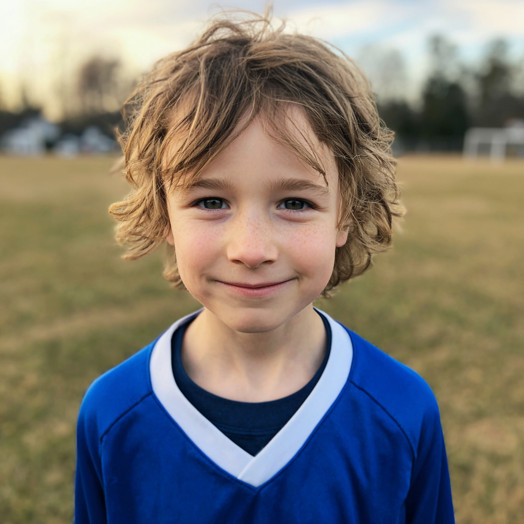 Un niño con su uniforme de fútbol | Fuente: Midjourney