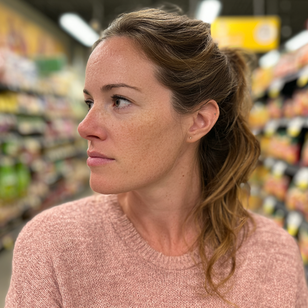 Una mujer mirando hacia otro lado | Fuente: Midjourney