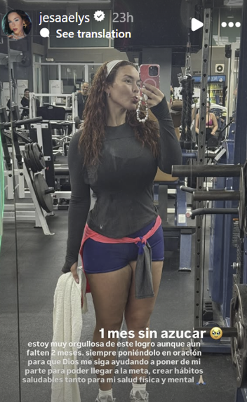 Jesaaelys Ayala González posando en el gimnasio | Fuente: Instagram Stories/jesaaelys