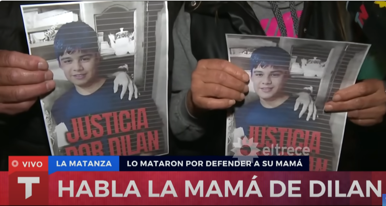 Cartel de Dilan Joel Insfrán en el que exigen justicia por su muerte | Fuente: YouTube/Telenoche