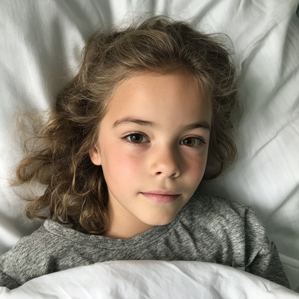 Una niña tumbada en una cama de hospital | Fuente: Midjourney