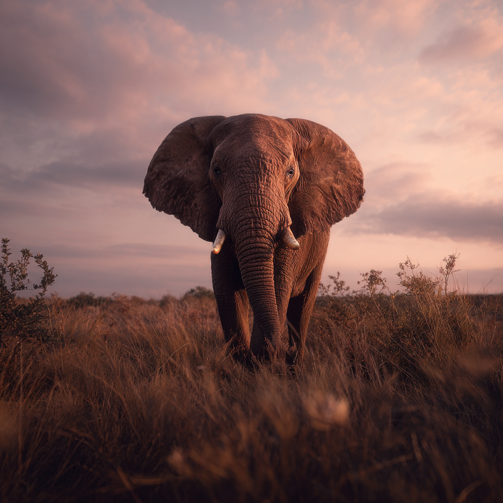 Un primer plano de un hermoso elefante | Fuente: Midjourney