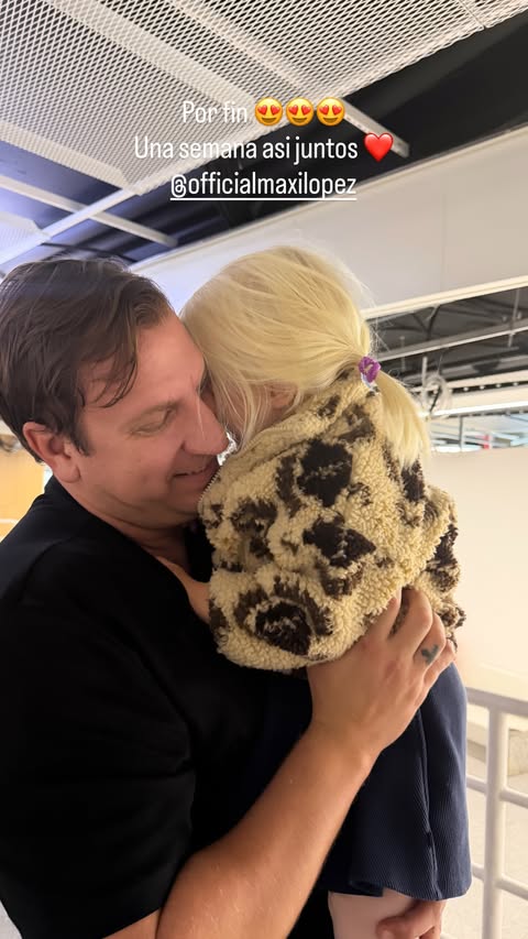 Mensaje de Daniela Christiansson que acompaña una foto de Maxi López y su hija Elle. | Fuente: Instagram Stories/danielachristiansson