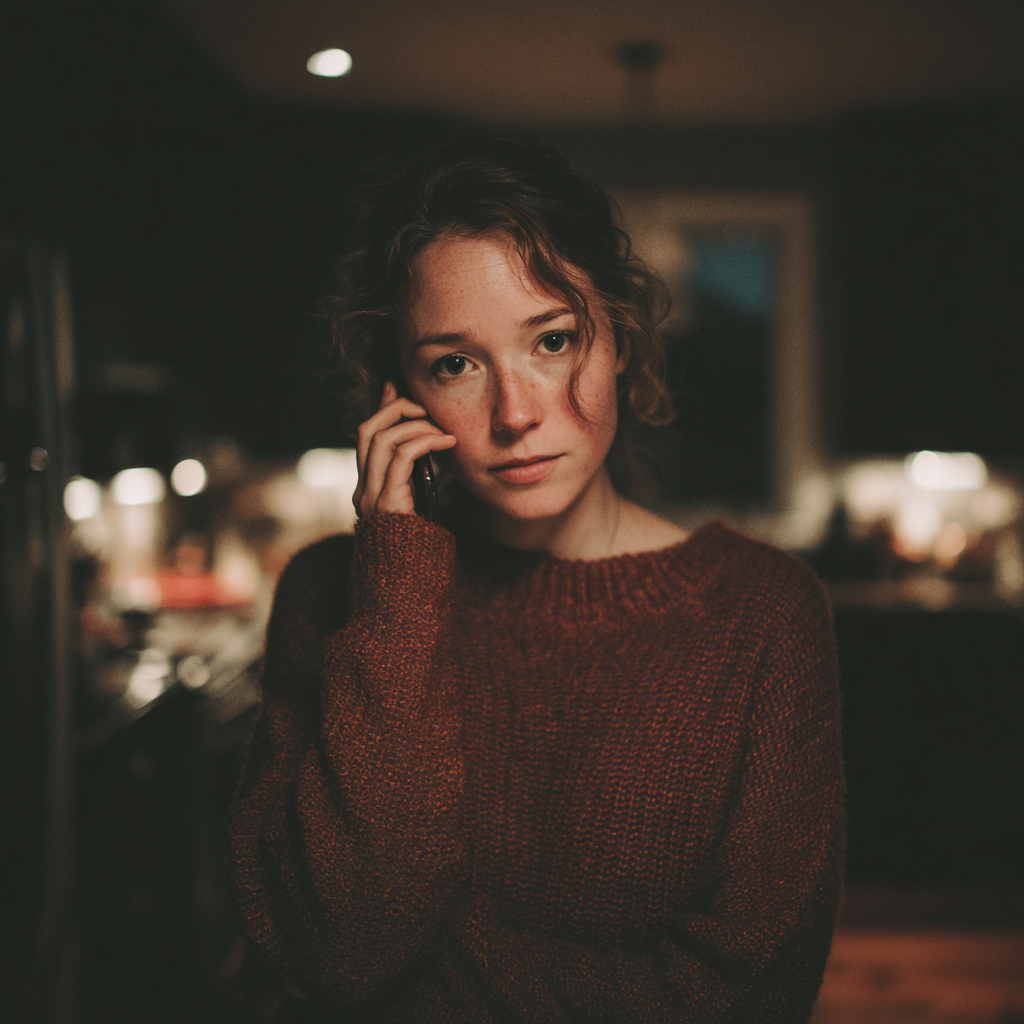 Una mujer hablando por el móvil | Fuente: Midjourney