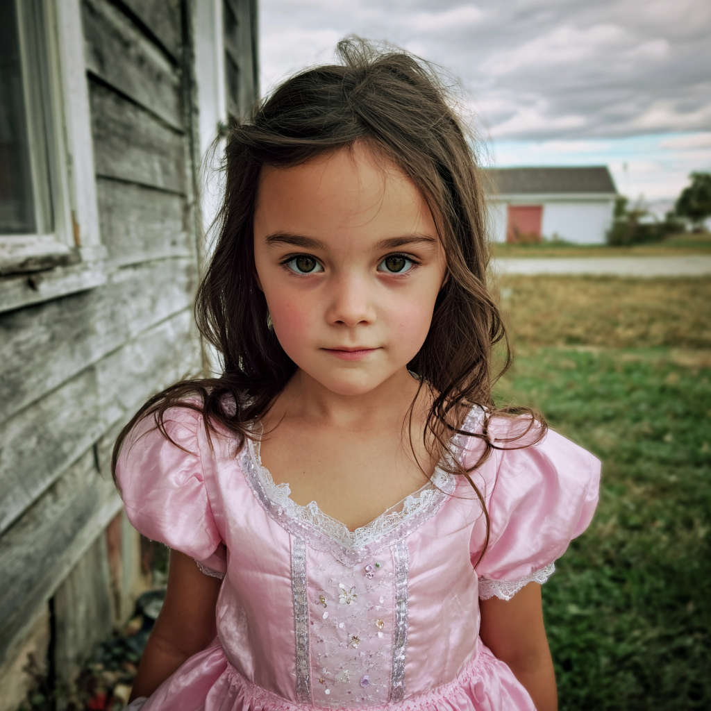 Una niña con un vestido rosa de princesa | Fuente: Midjourney