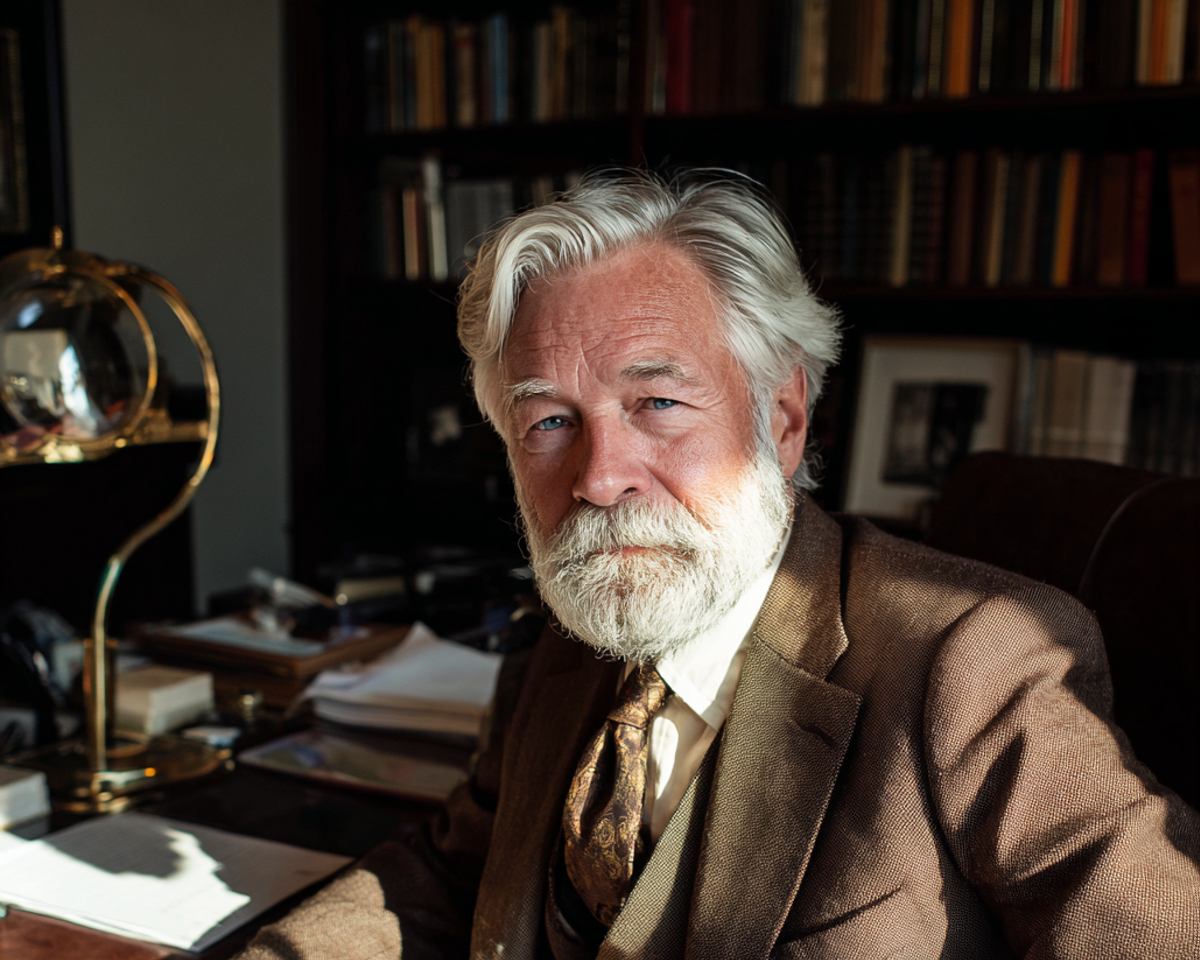 Un anciano sentado en tu oficina | Fuente: Midjourney