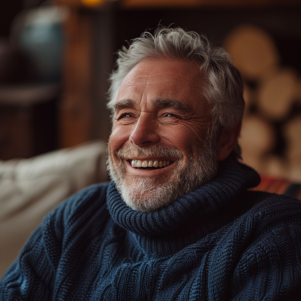 Un hombre riendo | Fuente: Midjourney