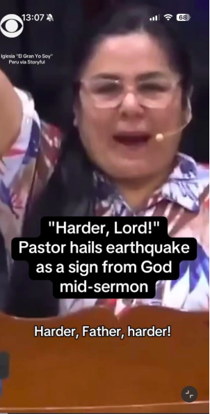 La pastora Rojas festeja el terremoto. | Foto: Instagram.com/cbsnews