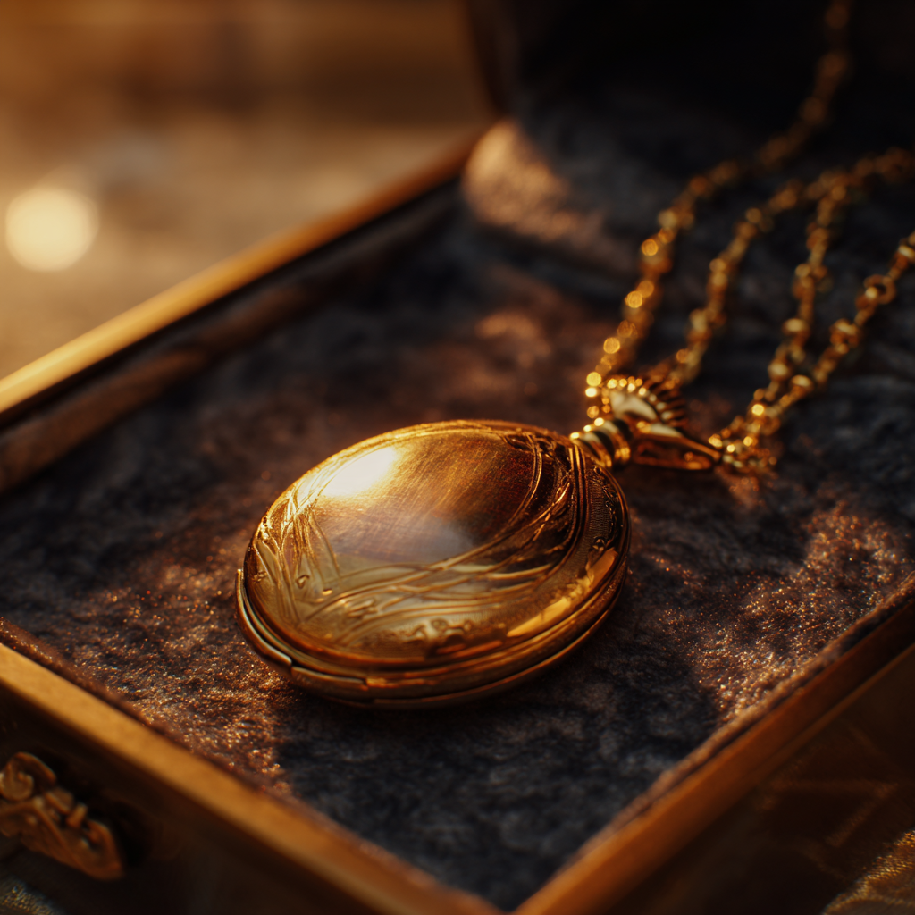Un medallón de oro en un joyero | Fuente: Midjourney