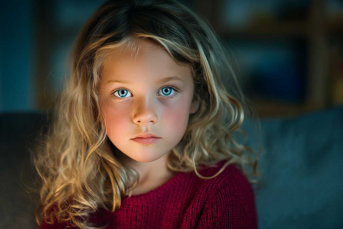 Una chica sentada en un sofá | Fuente: Midjourney