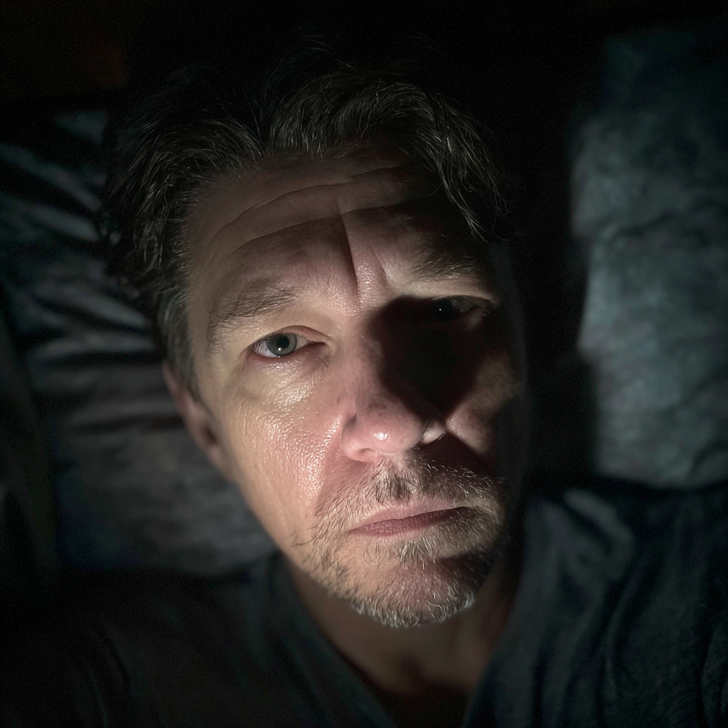 Un hombre acostado en la cama | Fuente: Midjourney