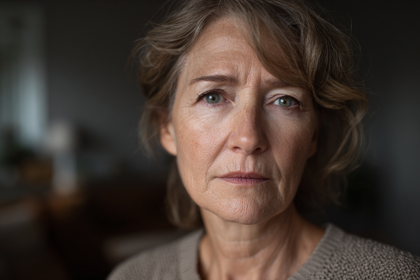 Una mujer mayor de pie en la casa de su hija | Fuente: Midjourney