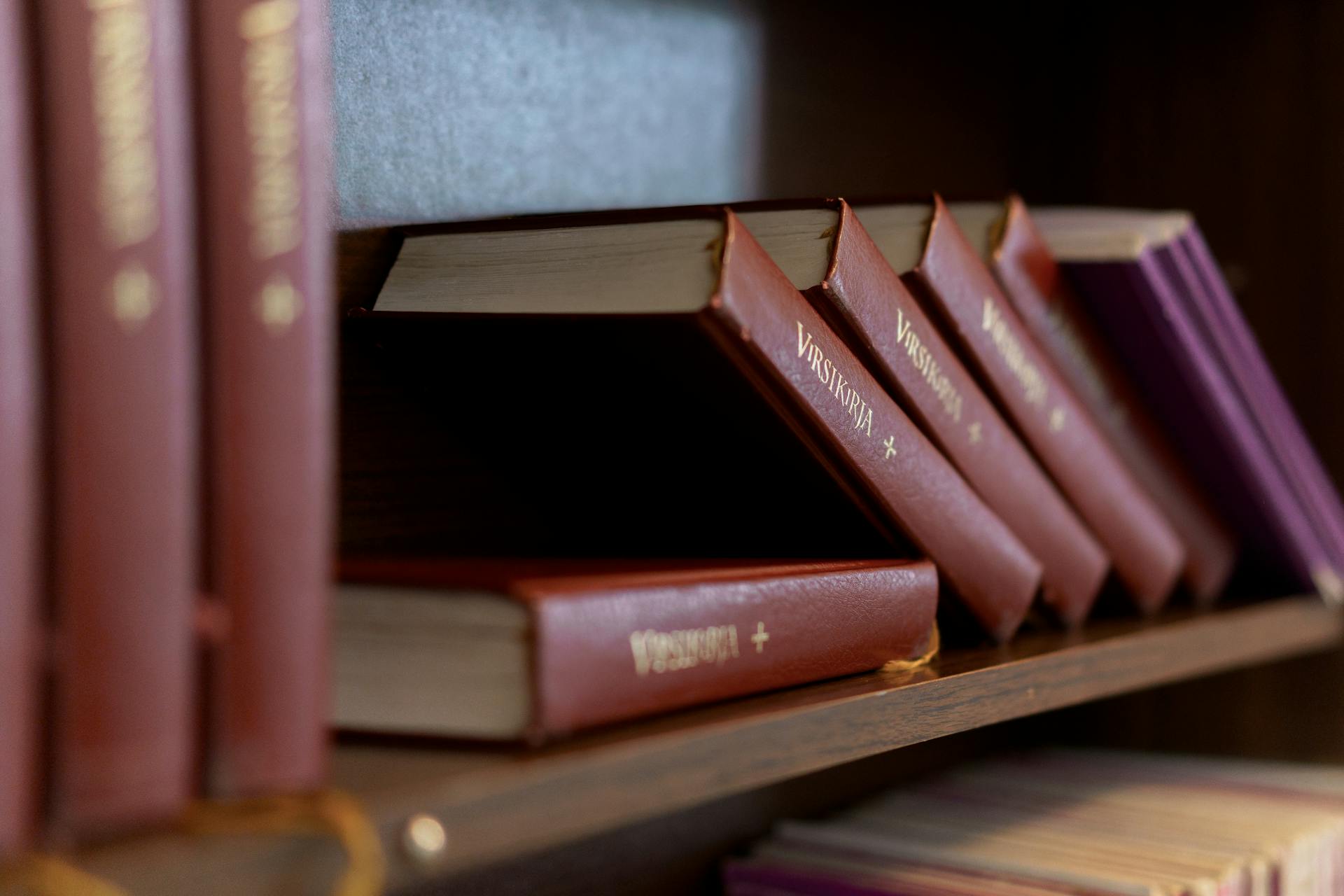 Una colección de libros en una estantería | Fuente: Pexels