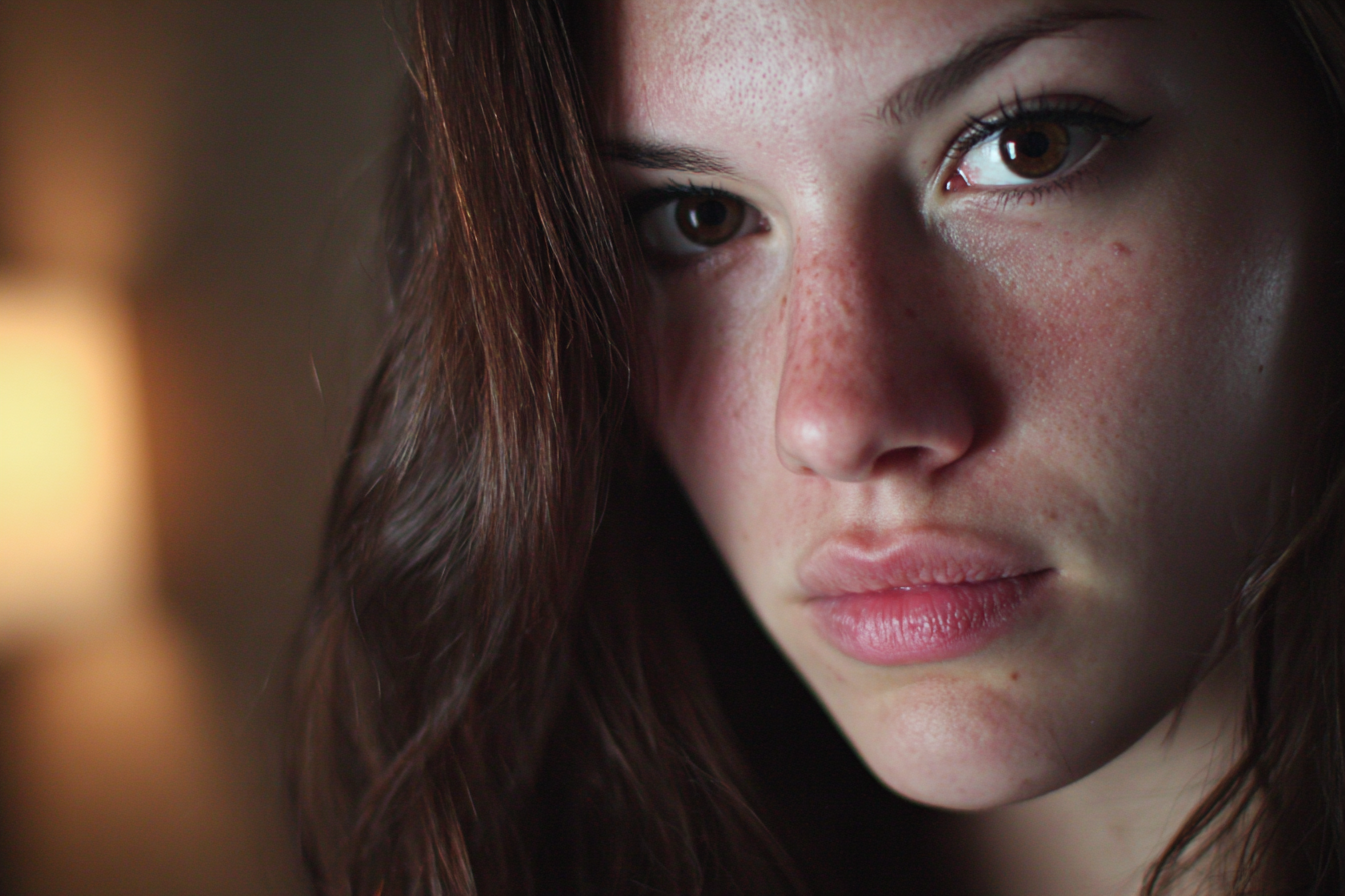 Primer plano del rostro de una mujer | Fuente: Midjourney