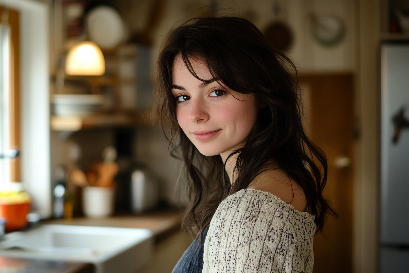 Una mujer sonriente en una cocina | Fuente: Pexels