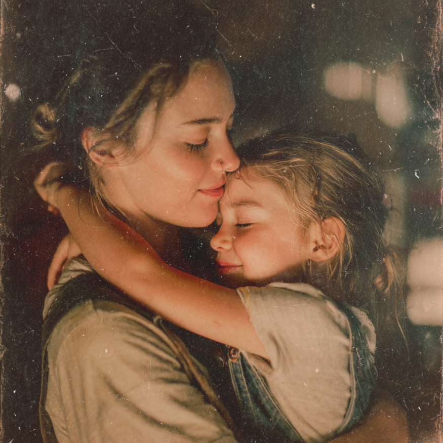 Una mujer abrazando a una niña pequeña | Fuente: Midjourney