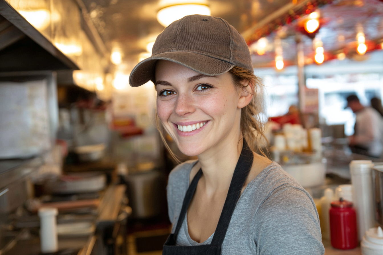 Una mujer trabajando en una cafetería local | Fuente: Midjourney