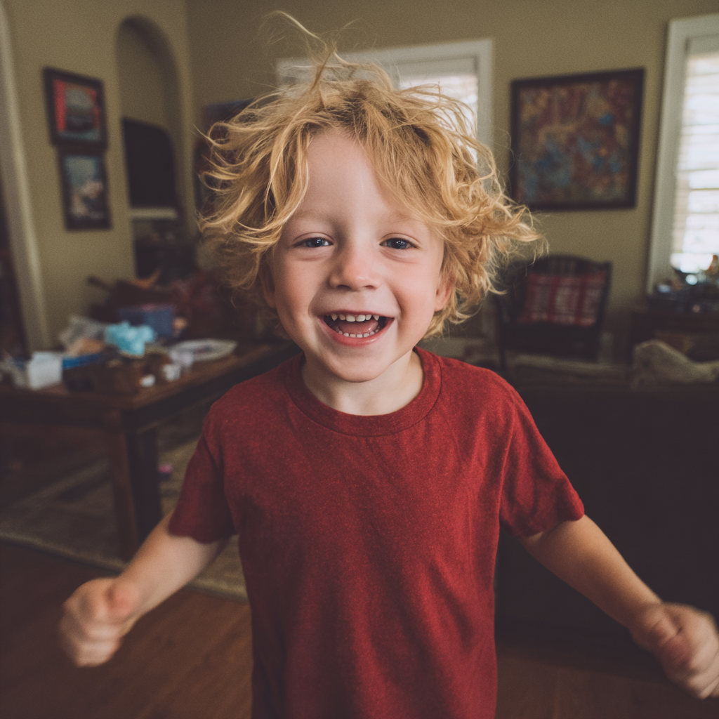 Un niño agitando los brazos | Fuente: Midjourney