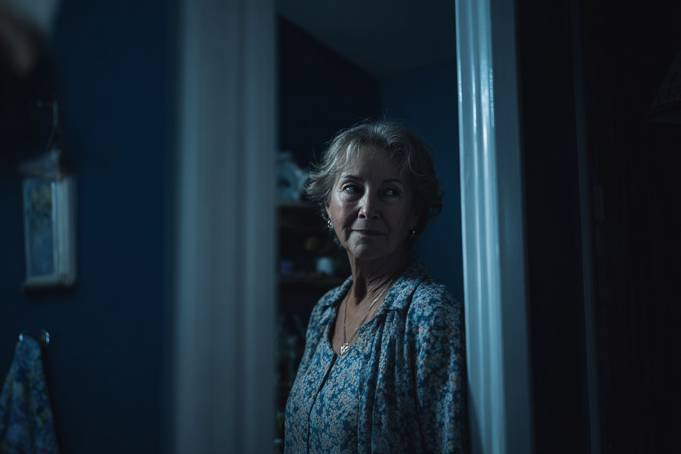Una mujer en la casa de su hijo | Fuente: Midjourney