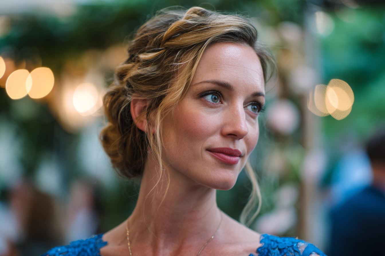 Una mujer con un vestido azul | Fuente: Midjourney