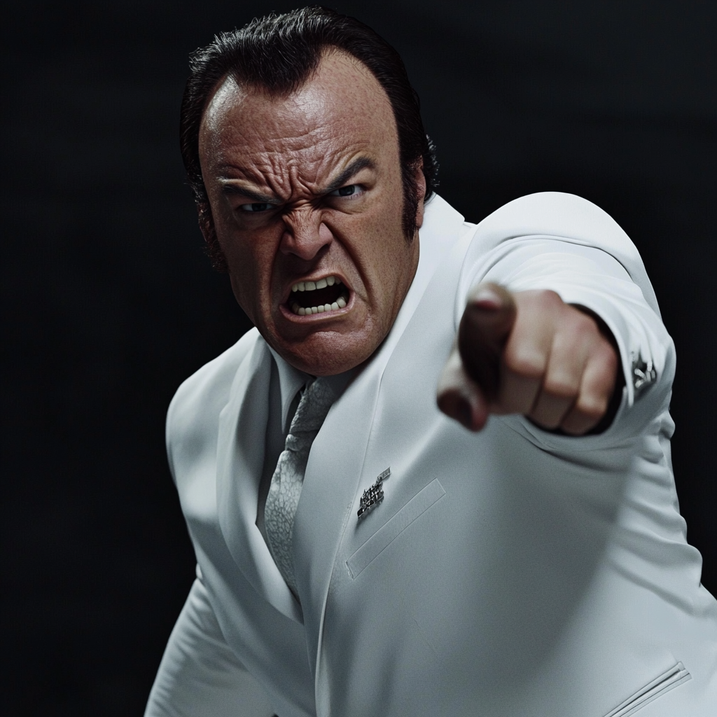 Un hombre enfadado señalando con el dedo | Fuente: Midjourney