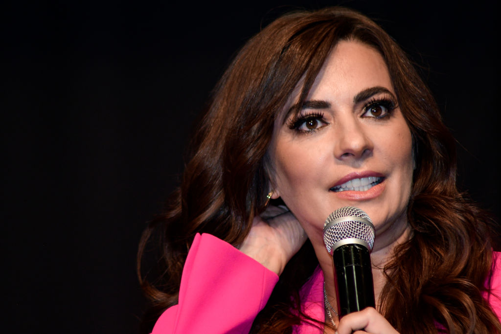 Cecilia Galliano habla durante la conferencia de prensa de la obra 'Por Que Los Hombres Aman A Las Cabronas' en el Teatro 11 de Julio el 12 de septiembre de 2022 en Ciudad de México, México. | Fuente: Getty Images