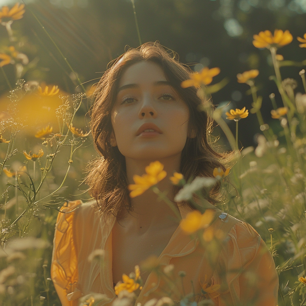 Una mujer segura de sí misma vestida de amarillo | Fuente: Midjourney