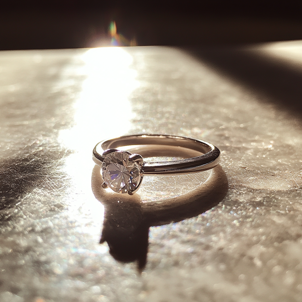 Un anillo en un mostrador | Fuente: Midjourney