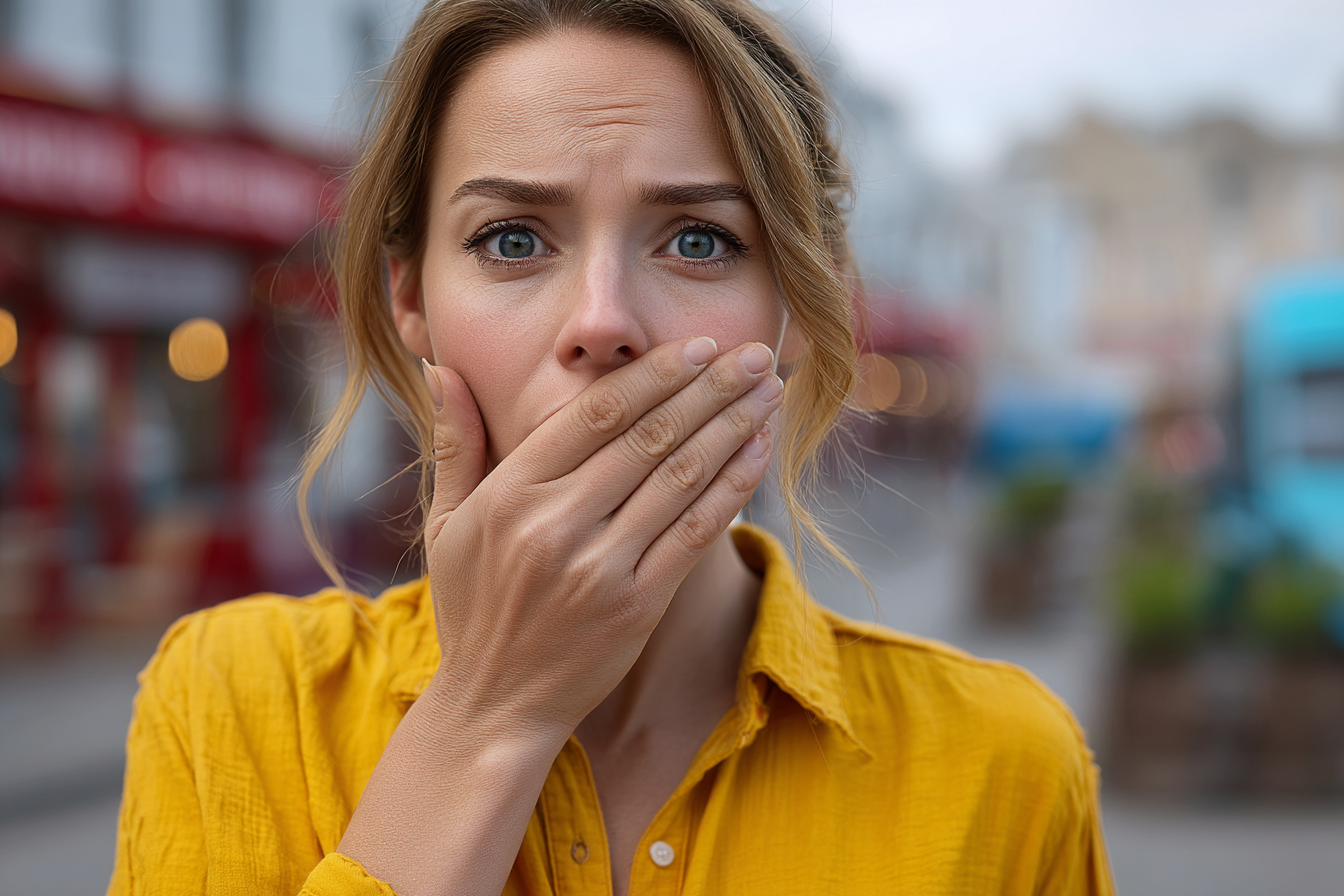 Una mujer conmocionada | Fuente: Midjourney