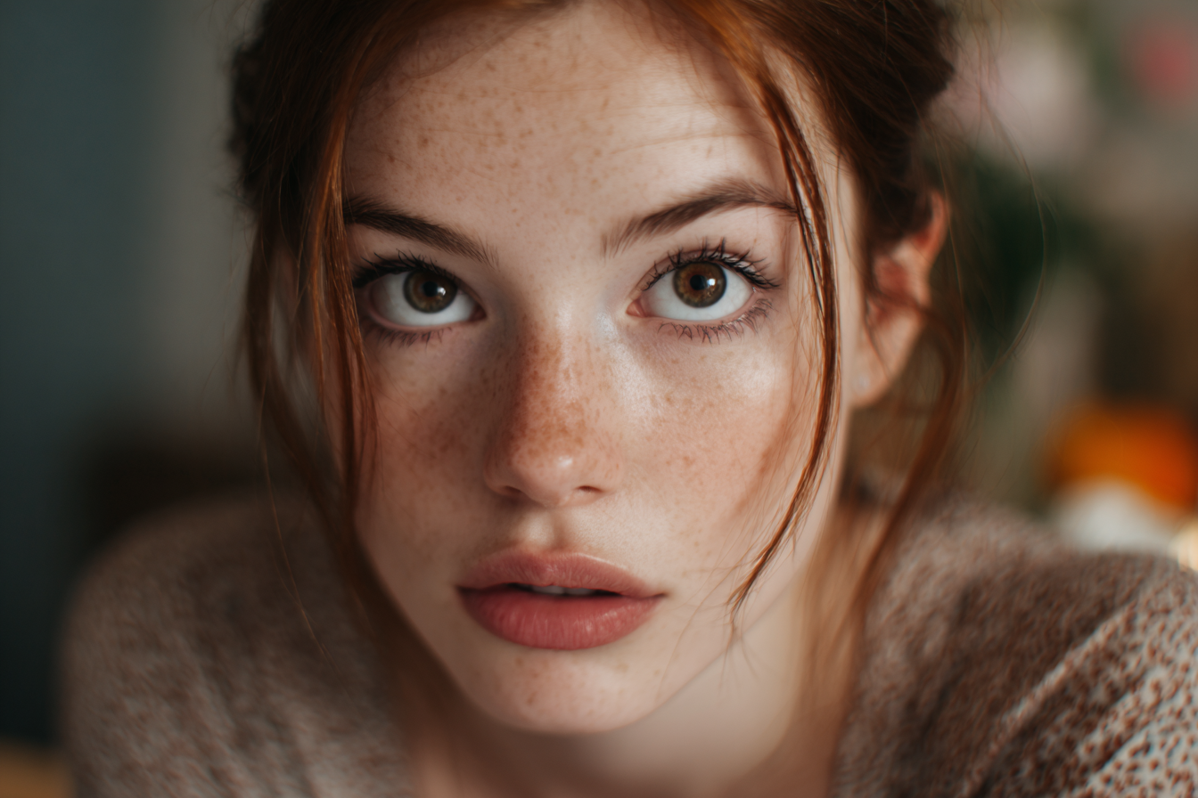 Primer plano del rostro de una mujer | Fuente: Midjourney