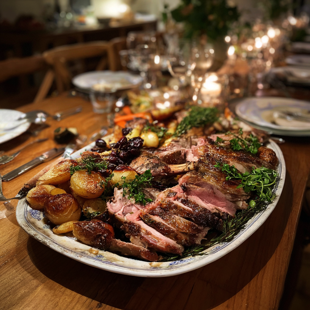 Una bandeja de comida sobre una mesa | Fuente: Midjourney