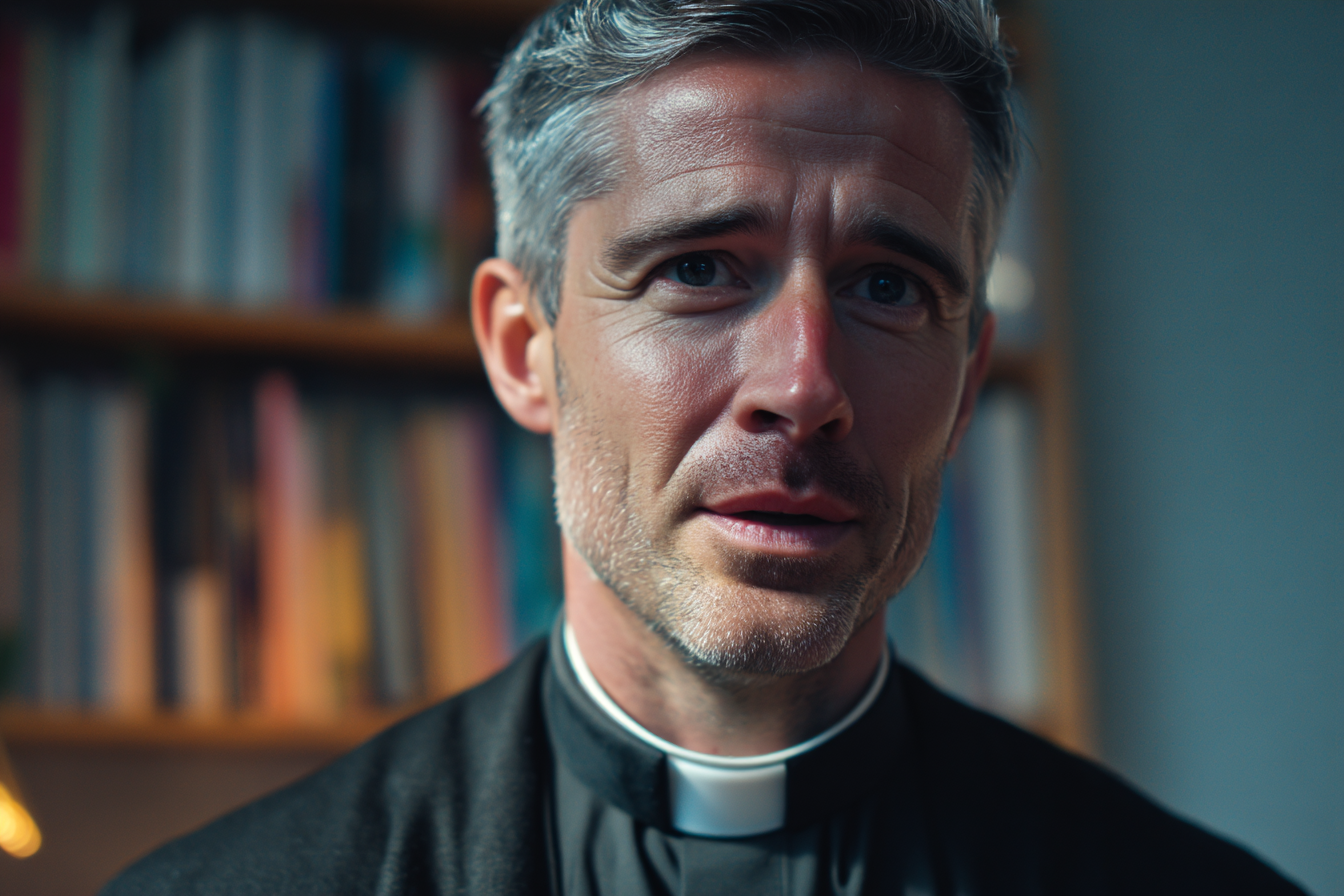 Un sacerdote hablando | Fuente: Midjourney
