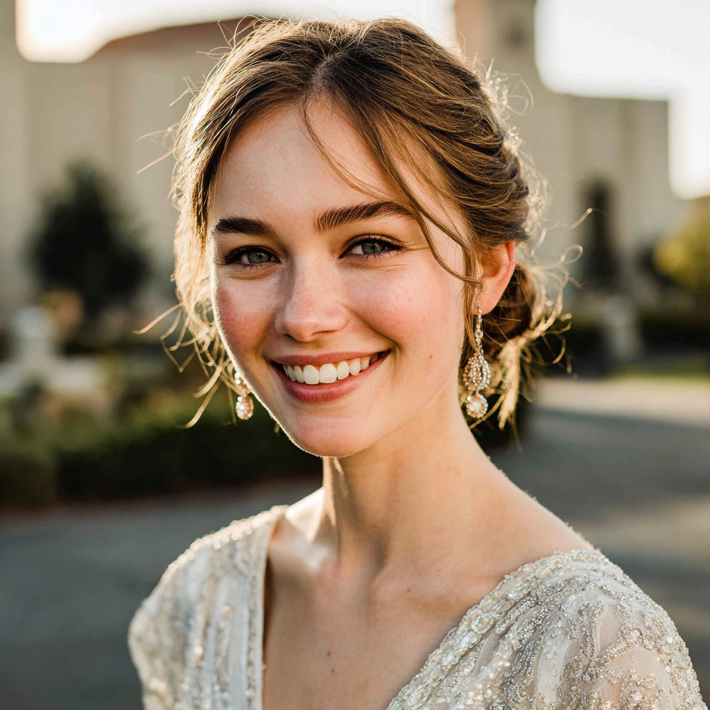 Una novia sonriente | Fuente: Midjourney