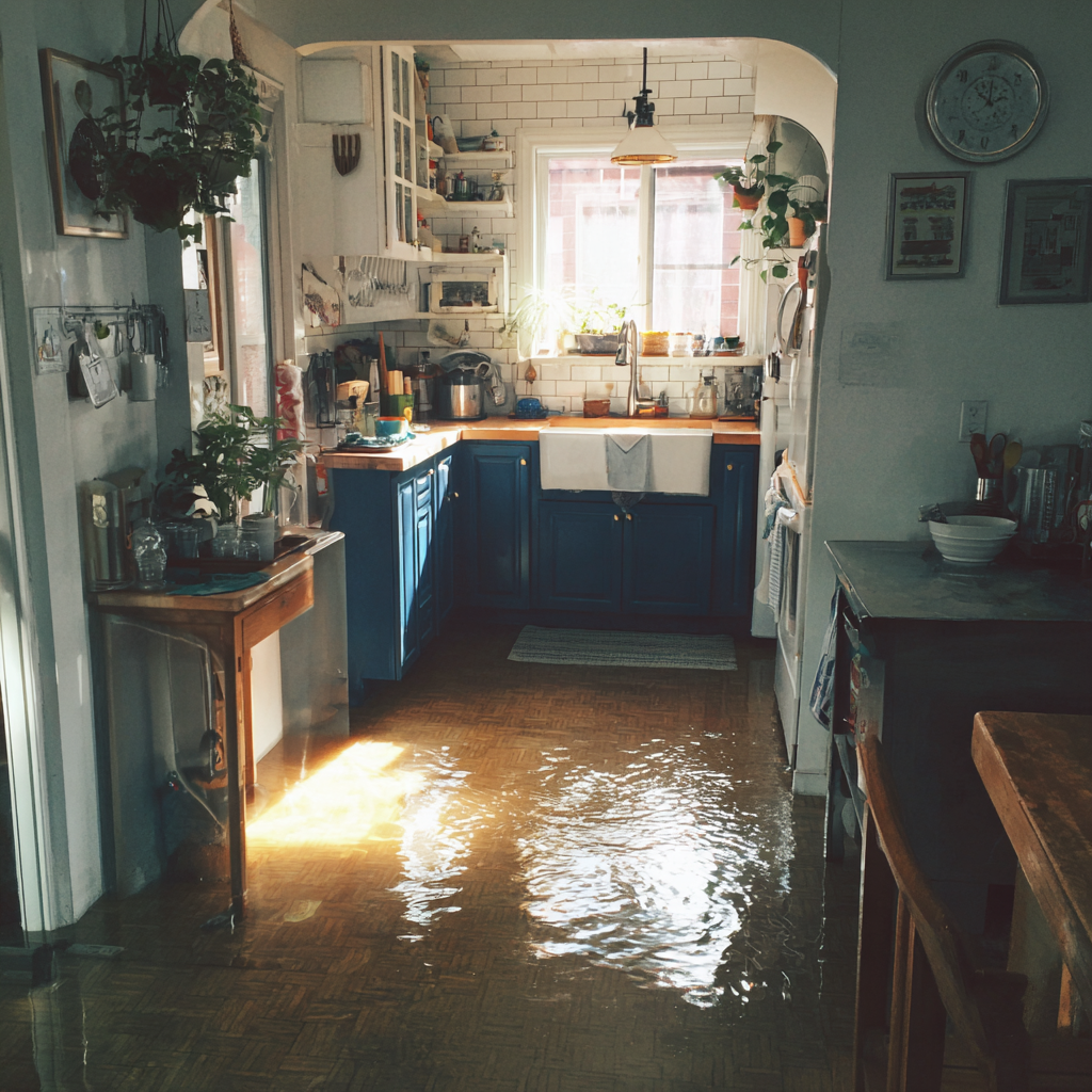 Una cocina inundada | Fuente: Midjourney