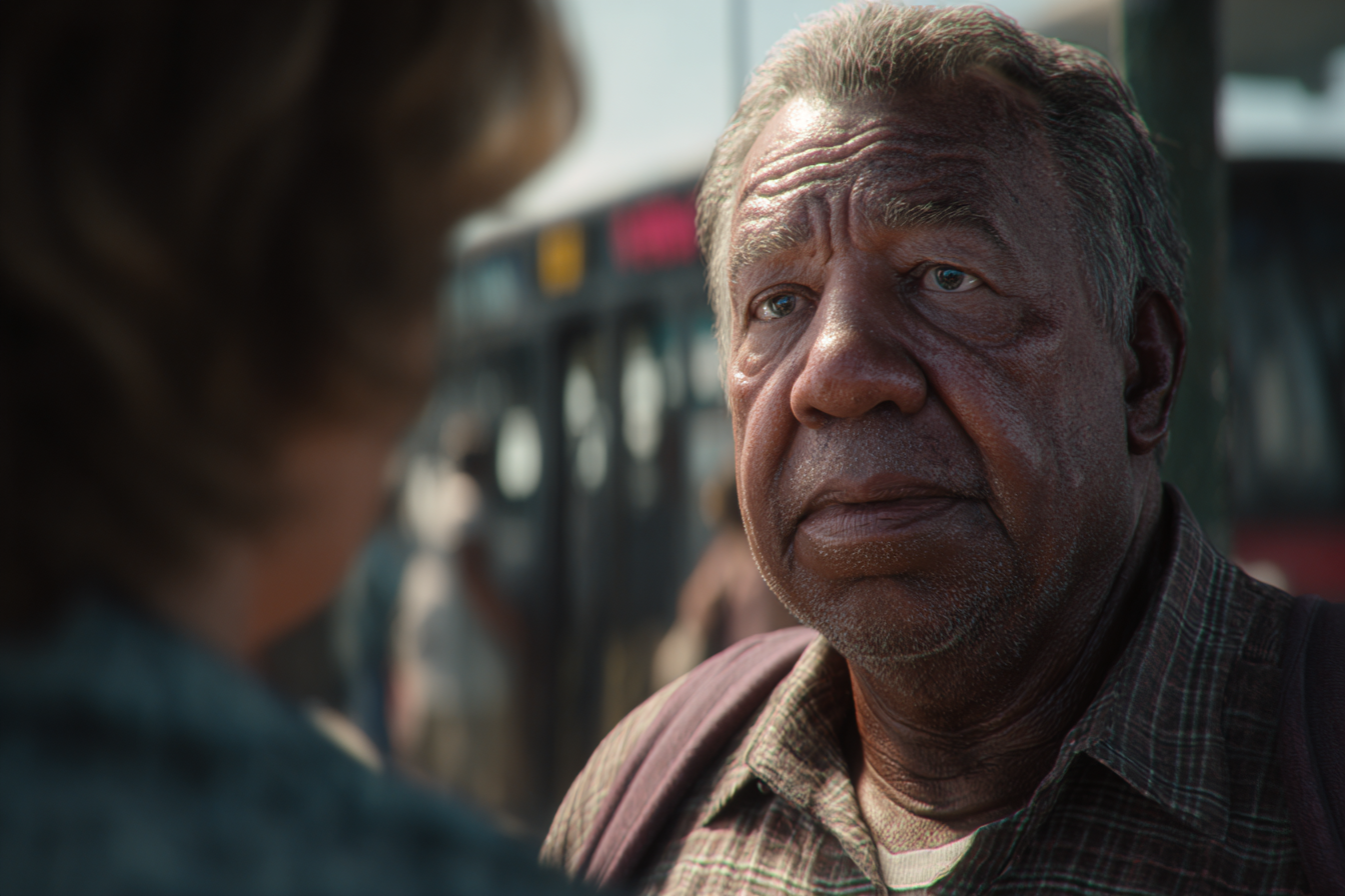 Un hombre hablando con una mujer | Fuente: Midjourney