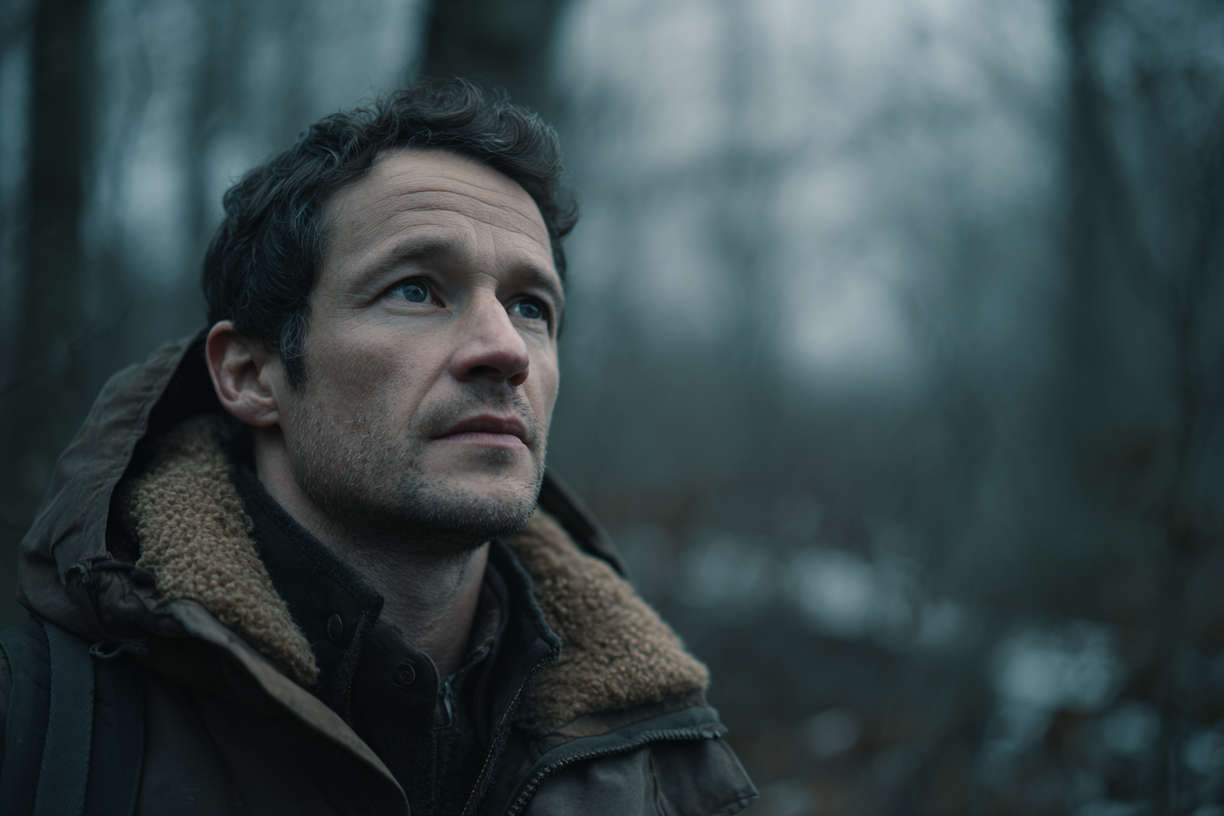 Un hombre en un bosque | Fuente: Midjourney