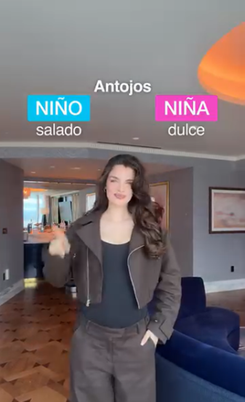 Nadia Ferreira señalando carteles para realizar una predicción sobre el género de su segundo bebé con Marc Anthony | Fuente: Instagram/nadiaferreira