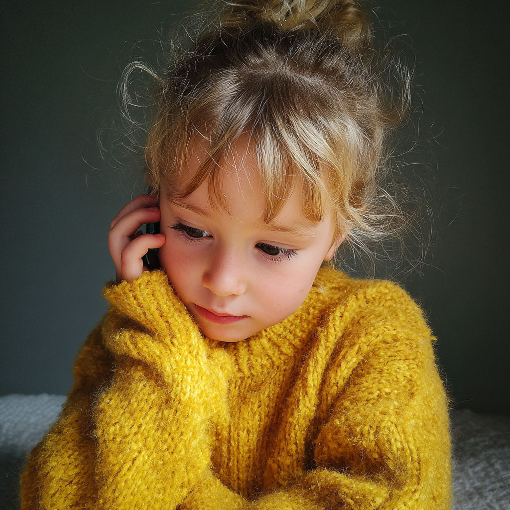 Una niña hablando por teléfono | Fuente: Midjourney