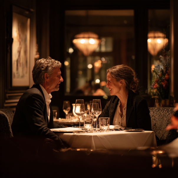 Una pareja cenando | Fuente: Midjourney
