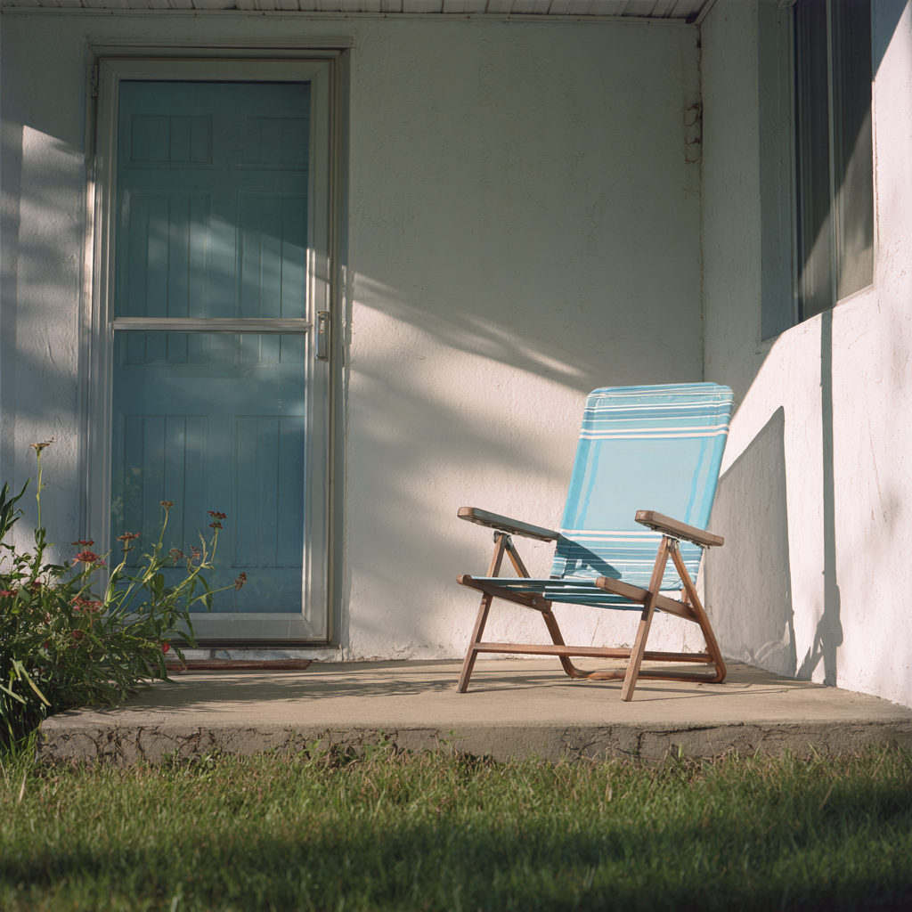 Una silla de jardín en un porche | Fuente: Midjourney