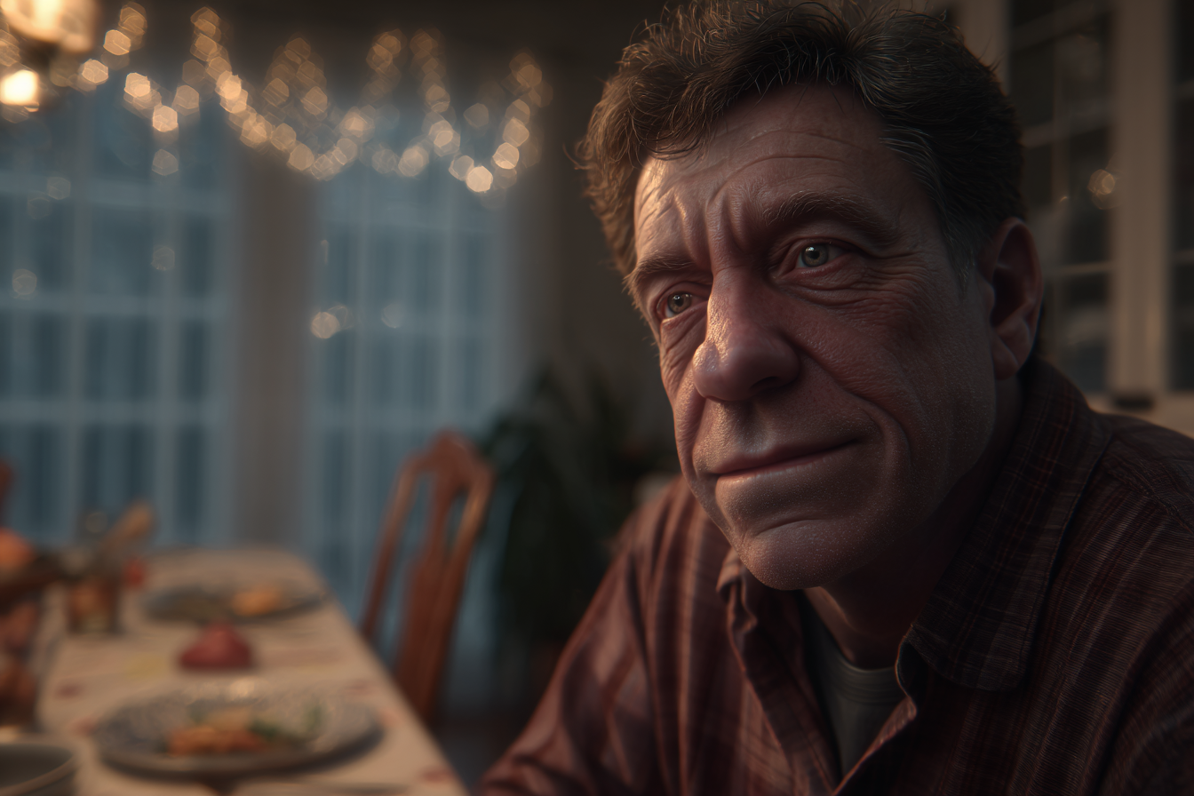 Un hombre sentado a la mesa | Fuente: Midjourney