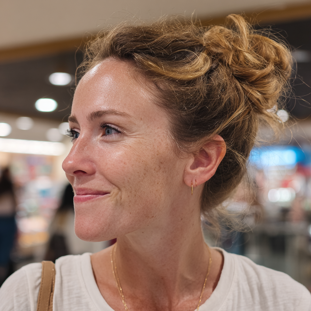 Primer plano de una mujer sonriente | Fuente: Midjourney