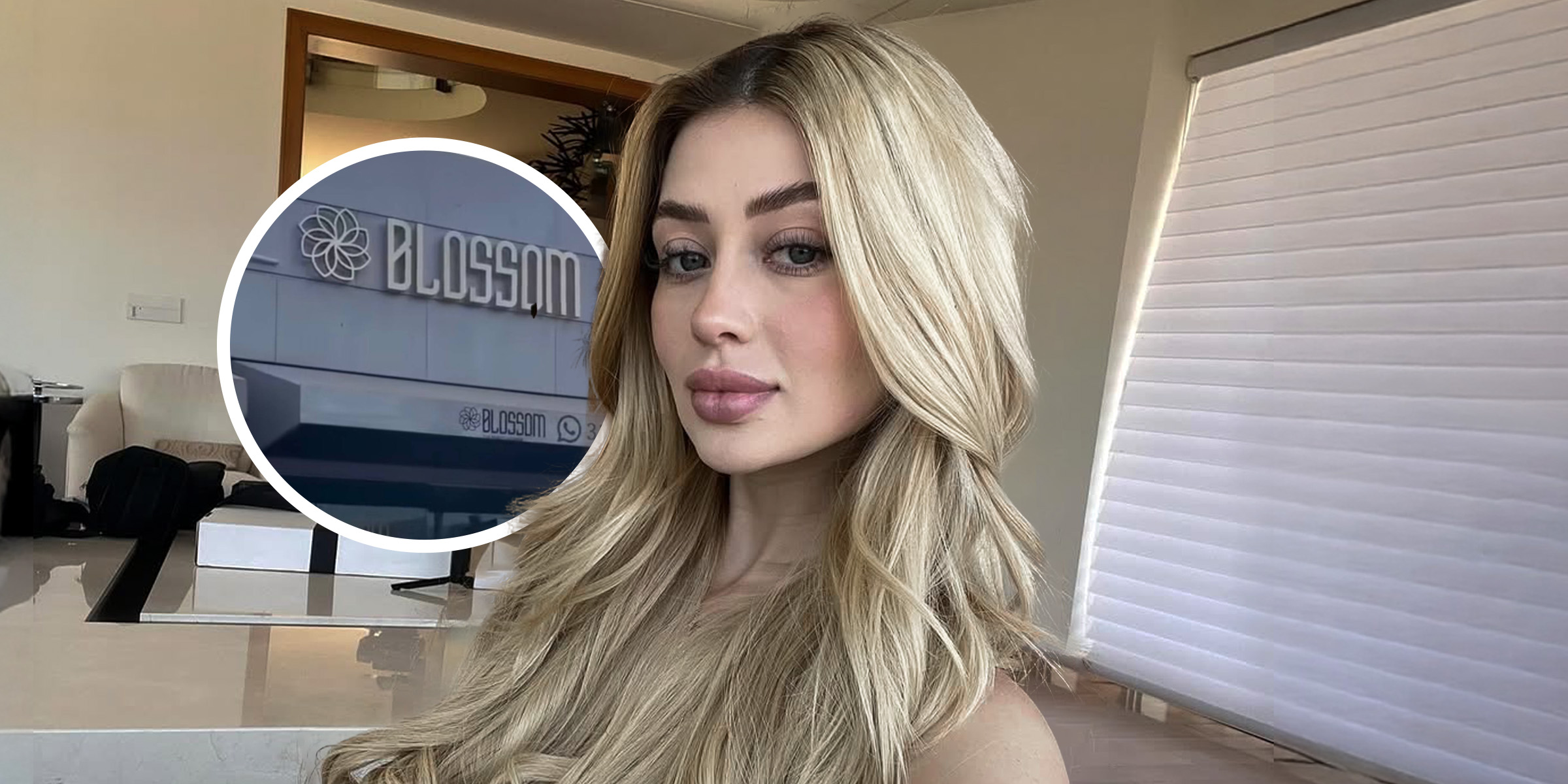 Foto del letrero con el nombre del salón de belleza de Valeria Márquez | Valeria Márquez | Fuente: instagram.com/blossom.beauty.ig | instagram.com/v___marquez