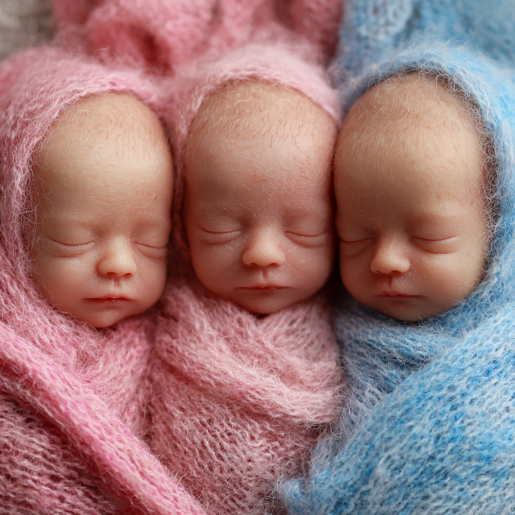 Tres adorables bebés profundamente dormidos | Fuente: Midjourney